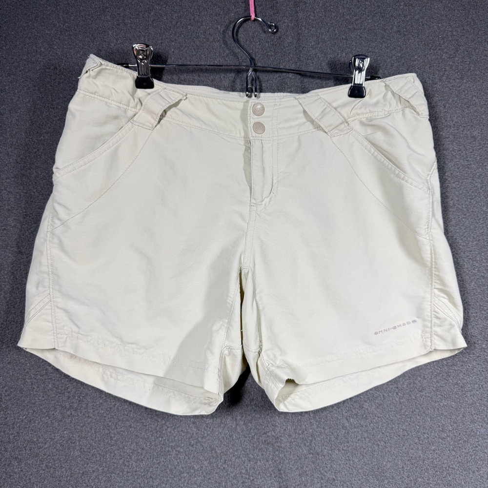 Columbia PFG Women's Shorts Size M Cream Fishing Omni-Shade Nylon Outdoor Hiking
